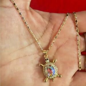 Gold Turtle Pendant Necklace